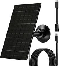 6W Solar Panel for Security Camera Outdoor, 5V USB/USB-C Solar Charger Compat...