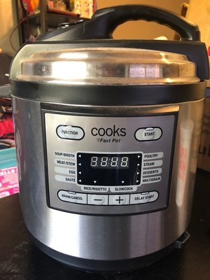 COOKS 6-QT Fast Pot Multi Cooker Pressure Cooker & Slow Cooker M-60B28G - Dented