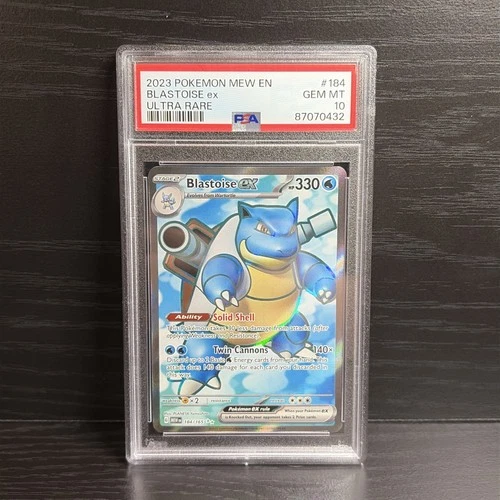 Pokémon Blastoise ex 184/165 Scarlet & Violet 151 Ultra Rare Holo PSA 10 2023