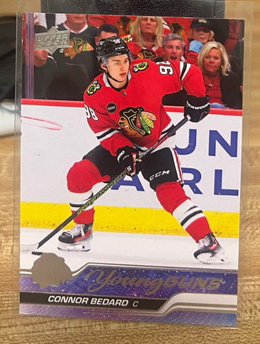 Upper Deck 2023-24 Series 2 Young Guns Rookie Connor Bedard Blackhawks #451