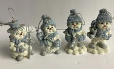 Set Of 4  Snow Buddies Snowman Figurines 1998 Encore Group