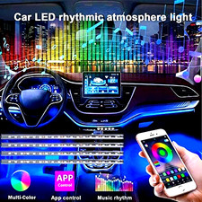 Car LED Interior Lights with Music Sync  72 RGB LEDs, Bluetooth