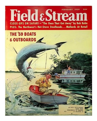 Vintage Engel Szene Wandkunst Field & Stream 1959 Seelandschaft Wand