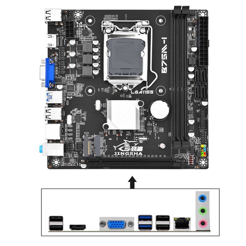 B75M-I Motherboard LGA 1155 Support 2*DDR3 USB3.0 SATA3 NVME NGFF Bluetooth - Imagen 9 de 17