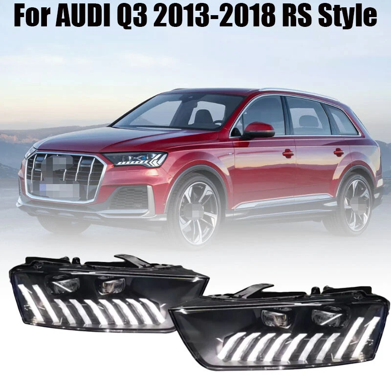 Conjunto de faros proyectores secuenciales LED DRL estilo RS para AUDI Q3 2013-2018 Foto 2 de 4