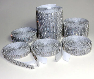 SELBSTKLEBENDE Mesh Strassband Borte SS8 Größe-Farbe-wählbar Strasssteine Band