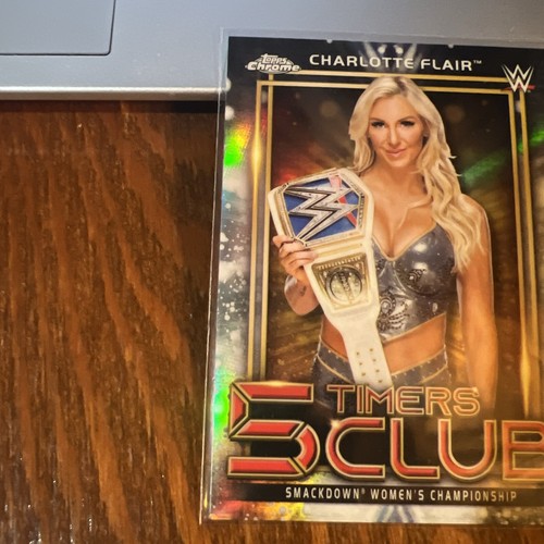 Charlotte Flair 2021 Topps Chrome WWE 5 Timers Club Insert #5T-3 - Picture 3 of 6