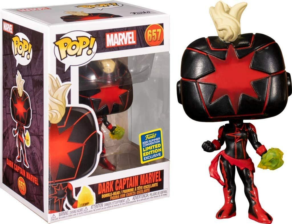 Funko Pop DARK CAPTAIN MARVEL 2020 SDCC Convention Exclusive #657
