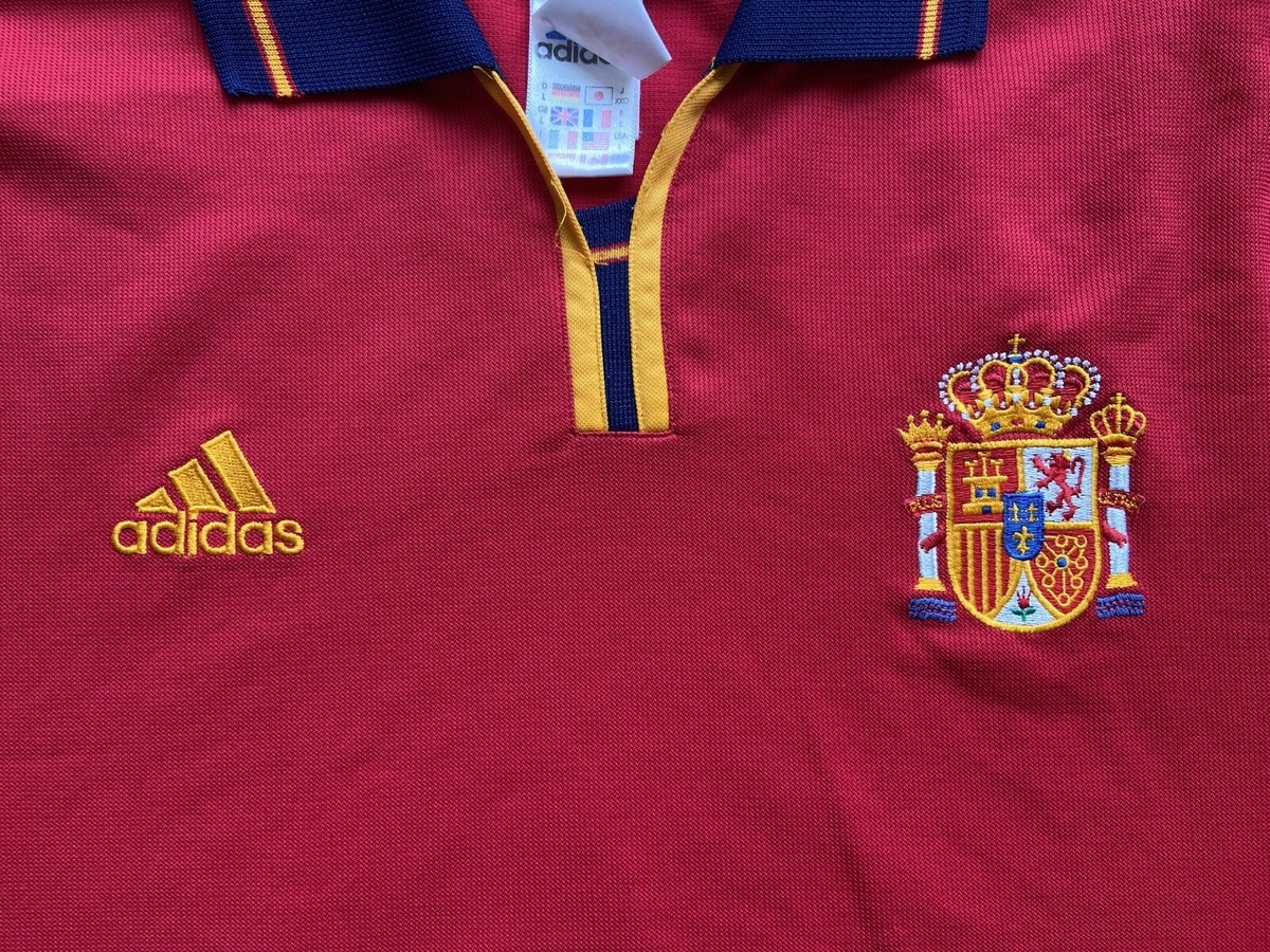 SPAIN 2000 2001 HOME FOOTBALL SHIRT SOCCER JERSEY ADIDAS sz