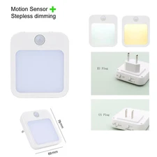 Motion Sensor Led Night Light Eu Us Wireless Lamps Saving Pir Plug In Small With