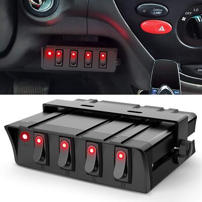 Nilight 4 Gang Rocker Switch Box SPST Toggle Switch Panel Switch Panel