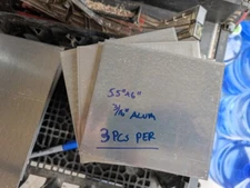 3 Piece of 5" x 6" Aluminum .188" Thick (3/16" - 5 Gauge) Sheet Metal/PLATE