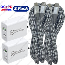 2Pack 20W PD Cavo Caricatore Rapido Tipo C Adattatore Alimentazione USB-C per iPhone 14 13 12 11