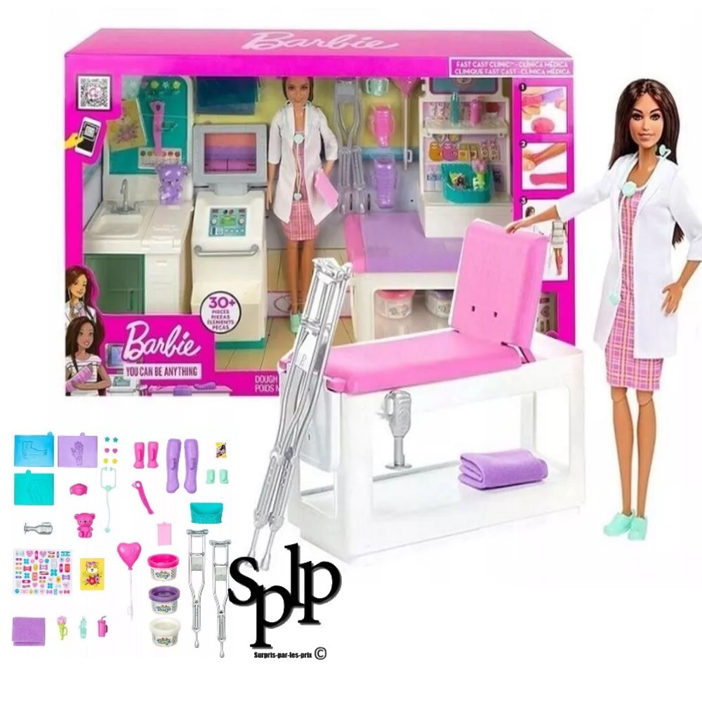 Barbie - Coffret poupée Barbie Docteur blonde et + de 20 accessoires