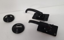 KIT MANIGLIE APRIPORTA CON ROSONI FIAT 500 EPOCA L IN PLASTICA NERA( 2 fori )