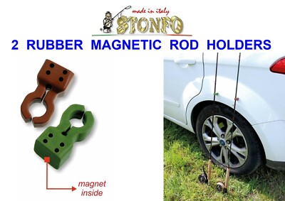 631 STONFO 2 RUBBER MAGNETIC ROD REST HOLDERS CAR FLY FISHING ROD REEL HOLDER