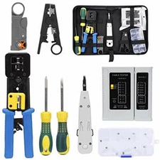 Rj45 Crimping Tool Kit For Cat5/cat6 Professional Computer Maintenacnce Lan Cabl