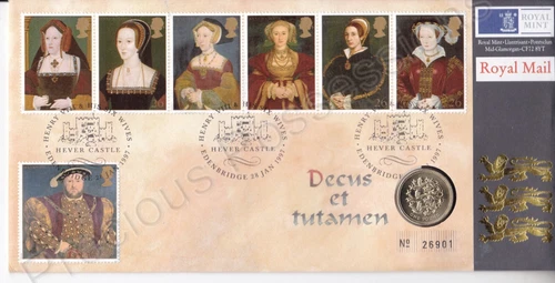 GB QEII ROYAL MAIL / MINT PNC COIN COVER 1997 GREAT TUDOR BUNC £1 POUND