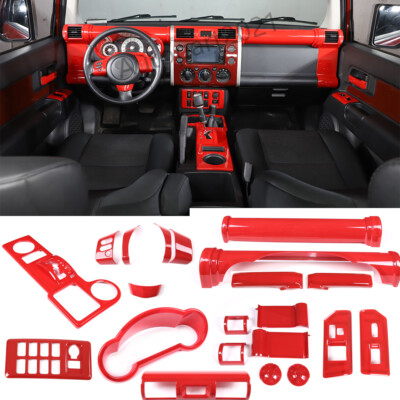 Red Interior Car Accessories Whole Kit Cover Set Fit For Toyota FJ