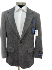 Savile Row Men's AMHERST Blazer 40R Gray Herringbone Wool Tweed Sport Coat New.