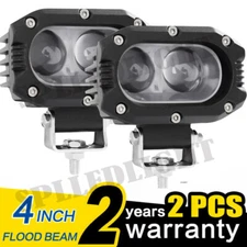2pcs 4" Inch LED Work Lights Bar Flood Driving Fog Pods DRL Offroad ATV Truck