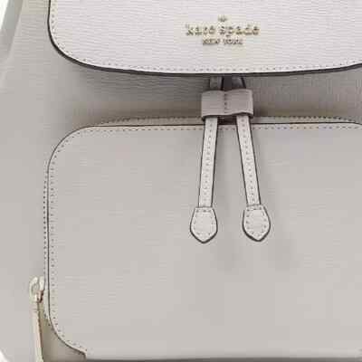 Kate Spade Kristi Medium Flap Backpack Cement Gray Leather  display picture 1