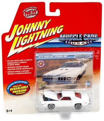 1:64 Johnny Lightning 1973 Pontiac Grand Am white Muscle Cars U.S.A. - Bild 1 von 2
