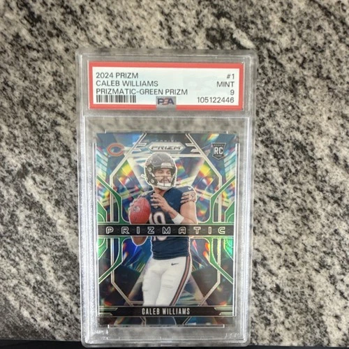 Panini 2024 Prizm Prizmatic Green Prizm Rookie Caleb Williams #1 PSA 9 Bears