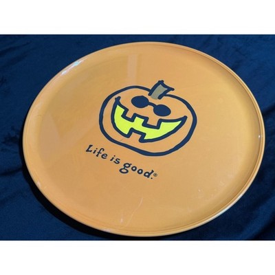 Life is Good Large 18'' Jack O Lantern Pumpkin Lazy Susan 