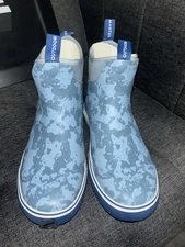 Outdoor Master Men’s Deck Boots Waterproof Anti-Slip Rain Boots Size 9 Camo Blue