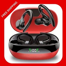 TWS Sports Wireless Bluetooth Earphones Ear Hook Earbuds LED Power Display