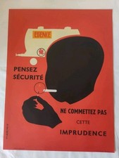 N33 Affiche De Sécurité SNCF Essence, Pensez sécurité Ne Commettez Pas 1977