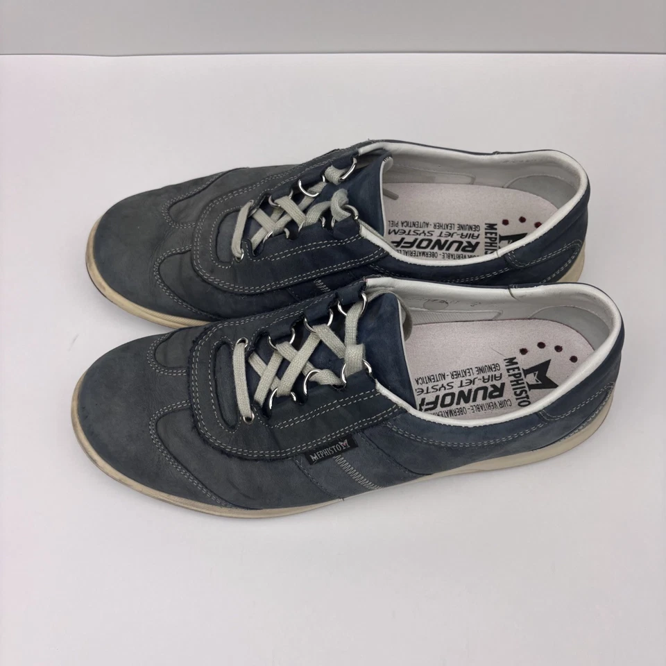 Mephisto Runoff Láser Cuero Caminar Tenis Entrenadores Mujer’s Talla 8 Azul Foto 4 de 4