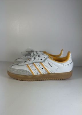 Adidas Samba OG Toddler Size 5K Crystal White Yellow Shoes Sneakers IH5642