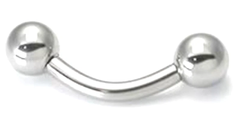 Barra curvada doblada RPA oreja roscada internamente acero quirúrgico pulido 10 g-00 g Foto 4 de 4