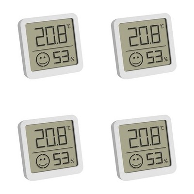 TFA Dostmann Digital Thermo Hygrometer Innen Raumklima weiß 4er Set