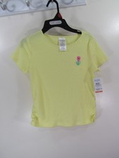 365 Kids Ribbed Tee Size 8 Girl Yellow Short Sleeve