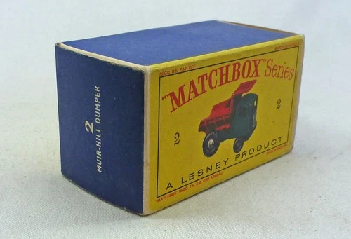 Lesney Matchbox Toys MB2c Muir Hill Dumper ORIGINAL Empty D Type Box