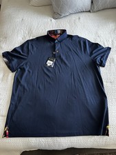 Au Noir Short Sleeve Polo Shirt Men's 2XL Dark Blue Dry Fit Logo Sports Casual