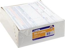 Bill of Lading Forms – 3-Part Carbonless, White, 8.5 x 7.44 in, 250 Pack – Adams