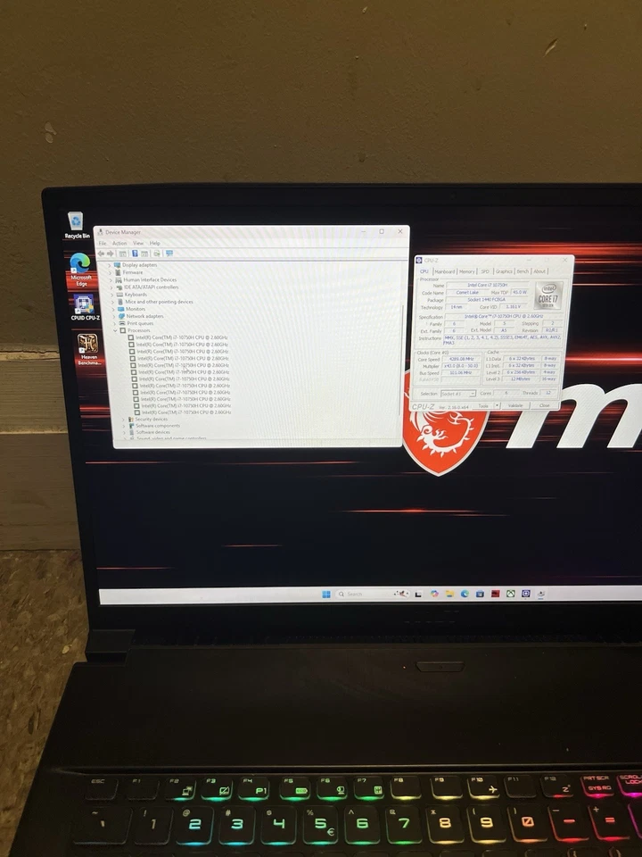 MSI GF75  Thin 10UEK 17” Gaming Laptop, i7 10G CPU, RTX 3060, 16G RAM, 512G NVMe - Image 3 of 4