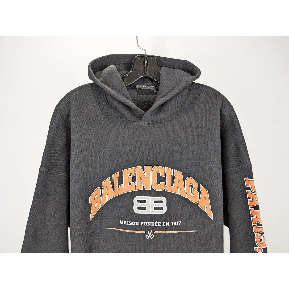 Felpa con cappuccio Balenciaga nera nuova con etichetta L