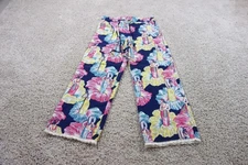 Lucky Brand Pants Womens Medium Blue Hibiscus Hula Wear Dancer Paradise Found