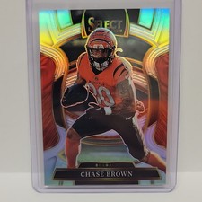 2025 Panini Select Silver Prizm Concourse Chase Brown #59 Cincinnati Bengals NFL