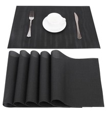 Dining Table Place Mats Set Of 6 PVC Non Slip Washable Tear & Heat Resistant