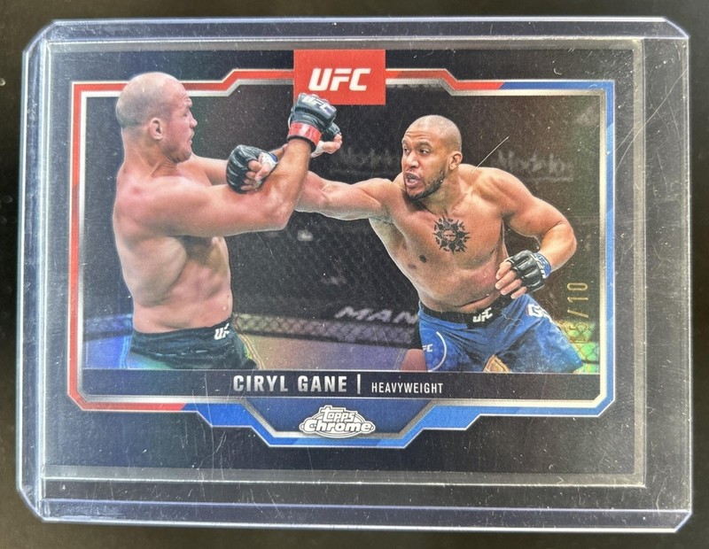 2025 Topps UFC Chrome Ciryl Gane Black Refractor #/10