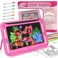 Magic LED Drawing Board for Kids, Girls Toys Age 6-8, Light Up Tracing Pad wi...