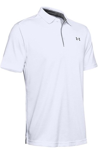 Under Armour Tech Short Sleeve Polo Men’s - White Graphite Gray Large NWT