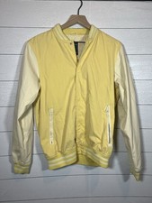 Pull And Bear Two-Tone Yellow Varsity Bomber ...