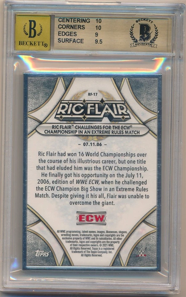 RIC FLAIR 2021 TOPPS WWE TRANSCENDENT AUTOGRAPH TRIBUTE AUTO #/50 BGS 9.5 GEM 10 - Image 2 of 2